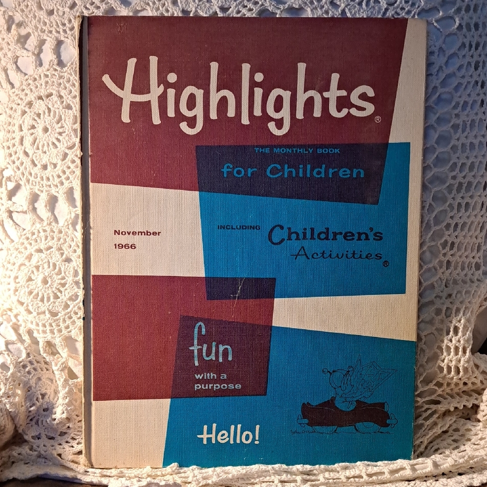 1966 Nov VINTAGE HIGHLIGHTS HARDBACK Children's Activity Book